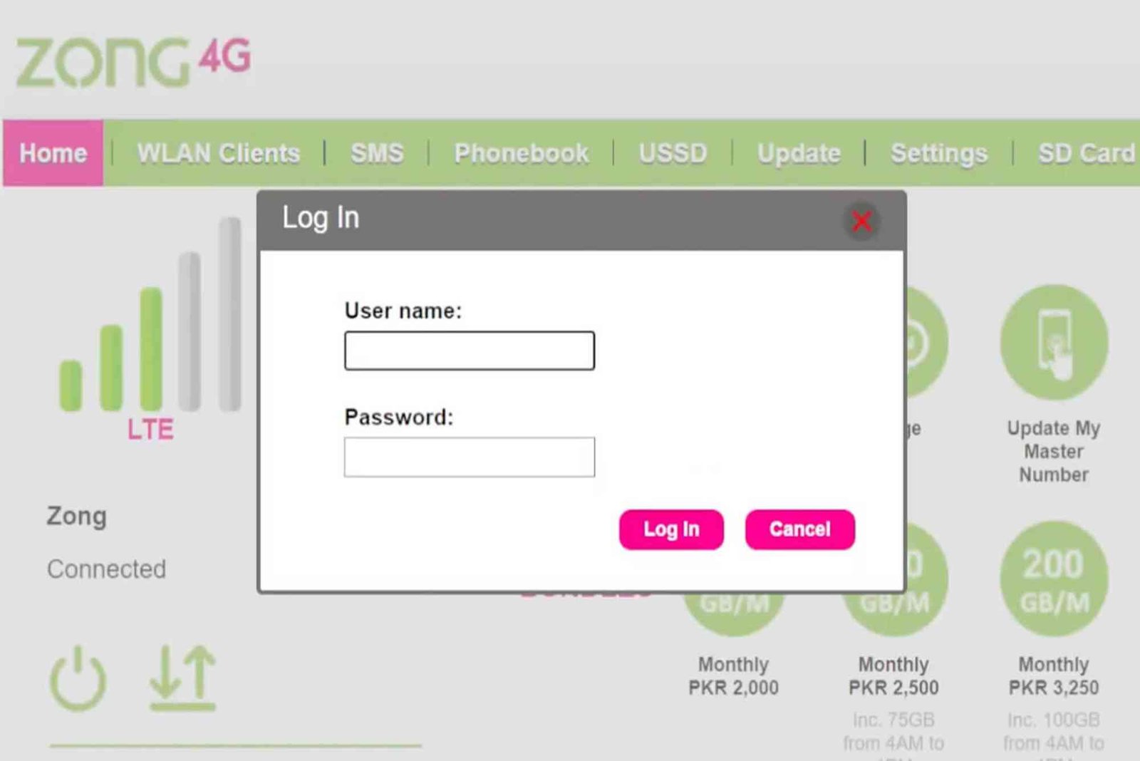 Zong Router Login