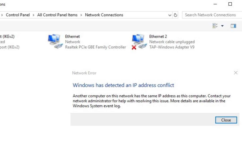 Fix IP Address Conflict Windows 10